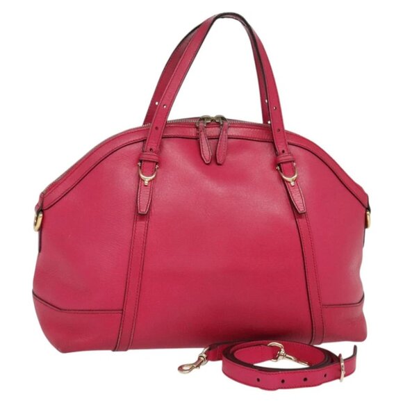 GUCCI Hand Bag Leather 2way Pink Gold 309614 Auth KD534 - Picture 1 of 14